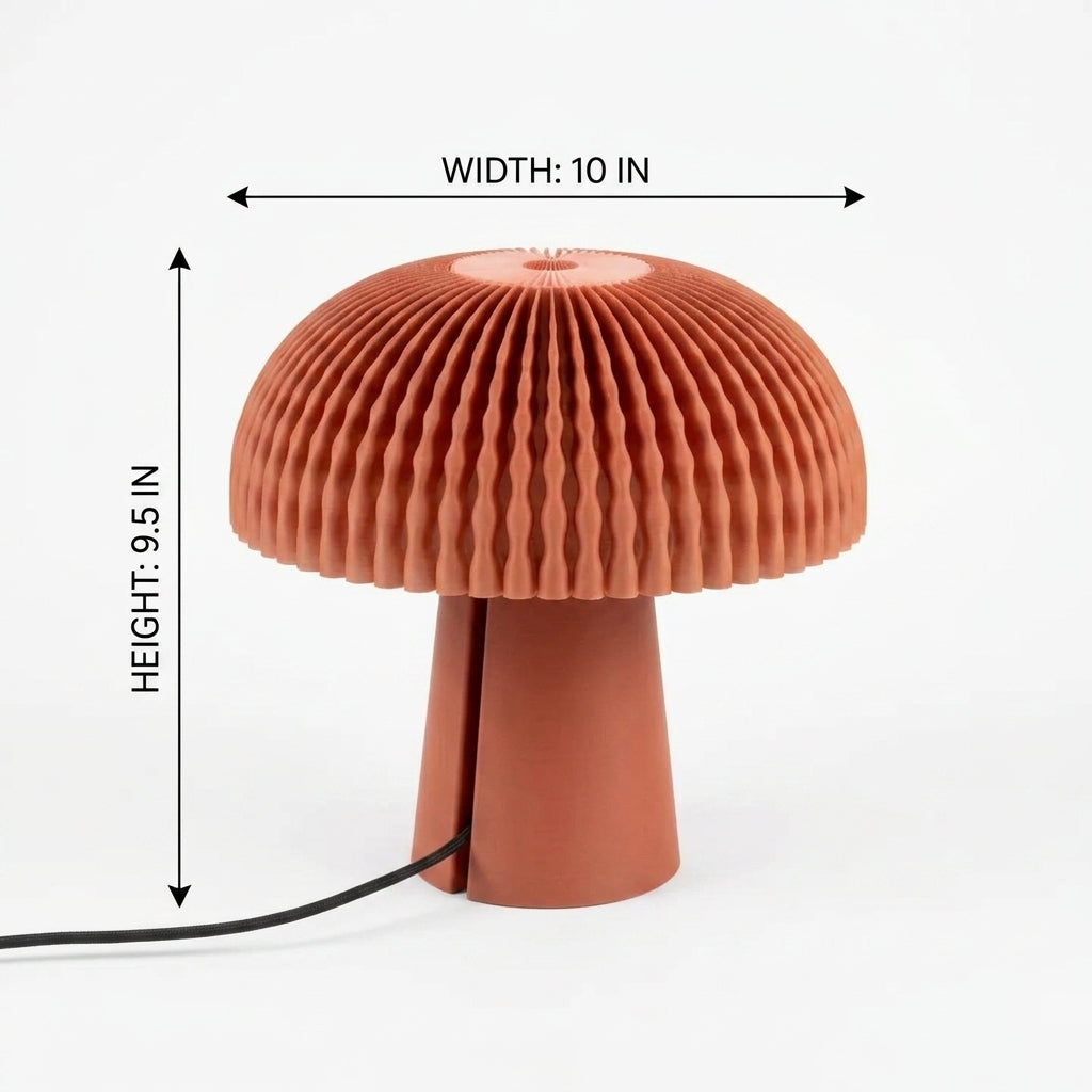 Fluted Mushroom Dome Table Lamp — Mid-Century Japandi Edition